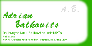 adrian balkovits business card